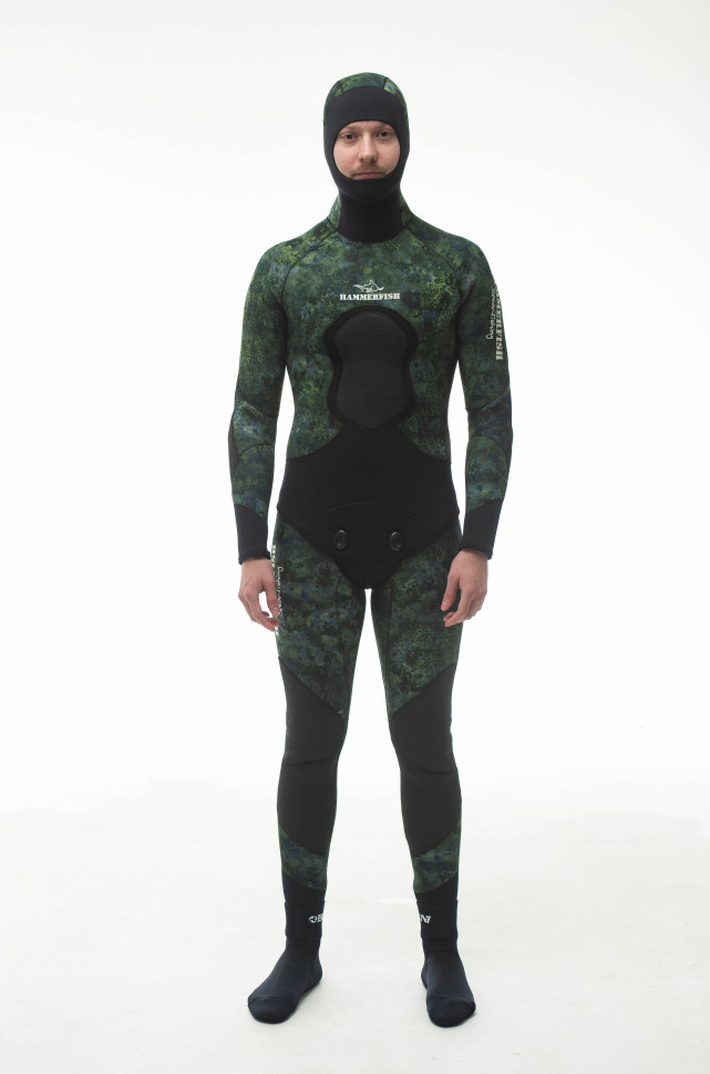 Гидрокостюм 7 мм AQUASTRETCH CAMO GREEN HAMMERFISH/ОТКРЫТАЯ ПОРА