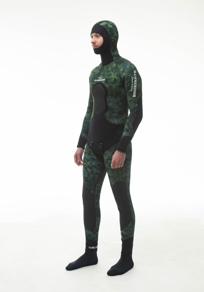 Гидрокостюм 7 мм AQUASTRETCH CAMO GREEN HAMMERFISH/ОТКРЫТАЯ ПОРА